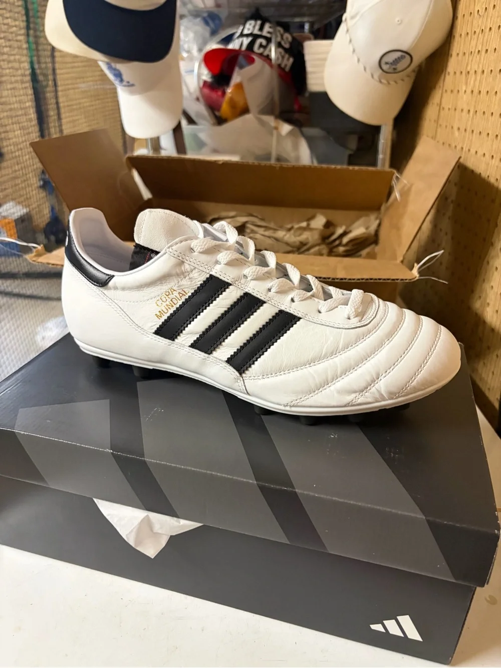 adidas White/Black Copa Mundial Soccer Cleats